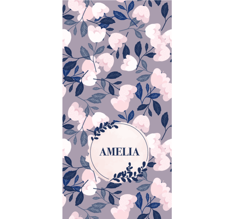 Purple floral design with name blind teens - TenStickers