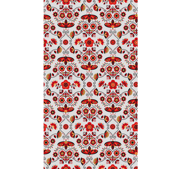 Red folklore pattern from Poland Flower blind - TenStickers