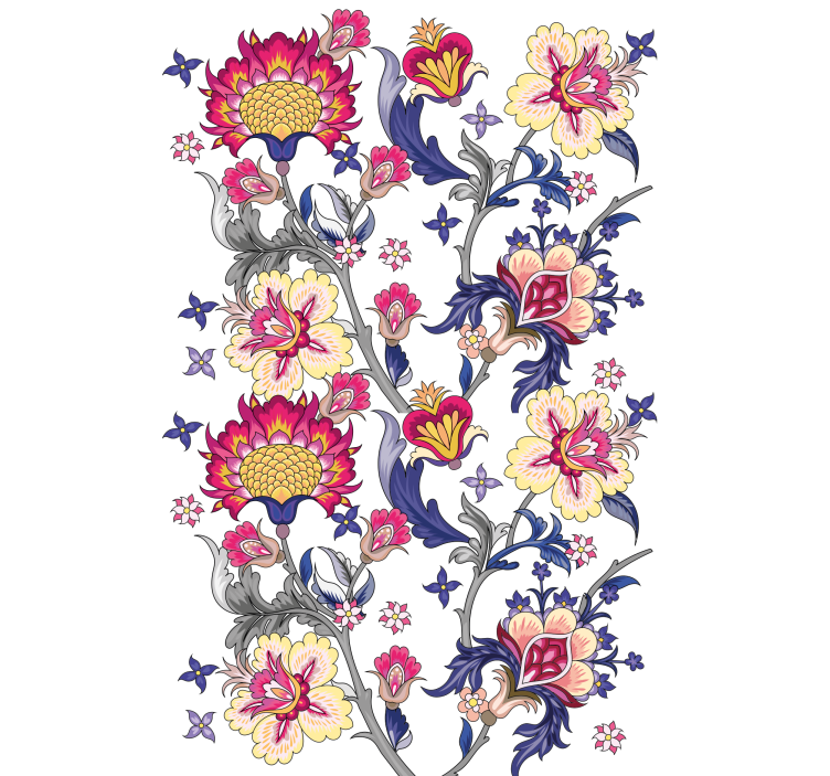 Thin lined ethnic folk art Flower blind - TenStickers
