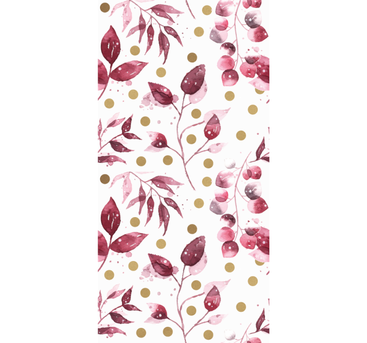 Burgundy leaves with golden and plant blind - TenStickers