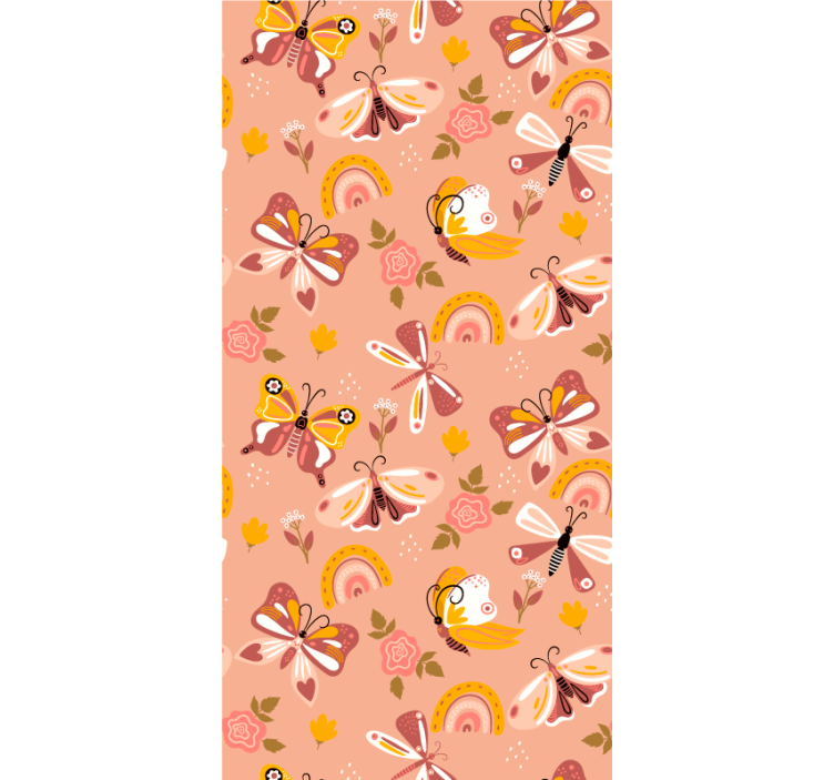 Pink fluttering pattern butterflies blind - TenStickers