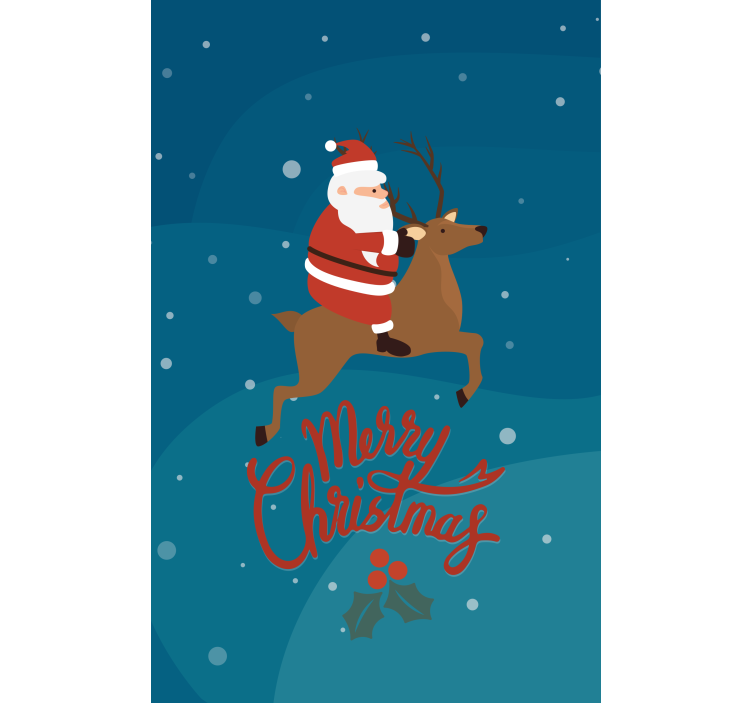 Santa Riding Reindeer blind original - TenStickers