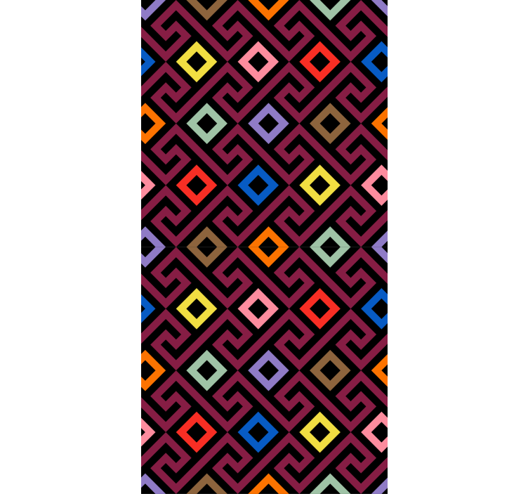 Colorful geometric labyrinth roller blind - TenStickers