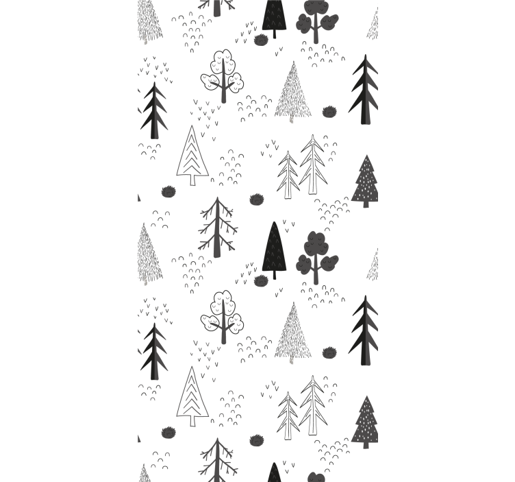 Stylised tree patterns scandinavian blind - TenStickers