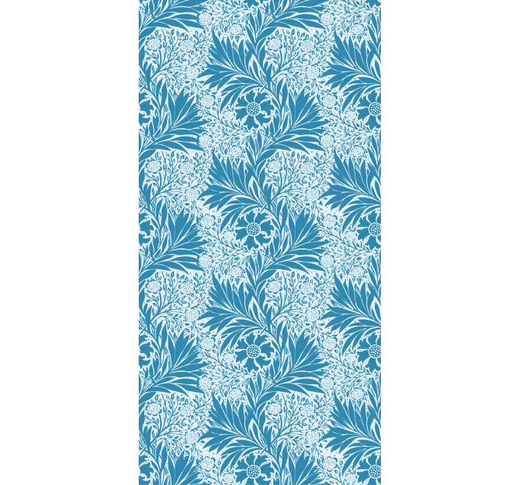 Blue ink flowers victorian style blind - TenStickers