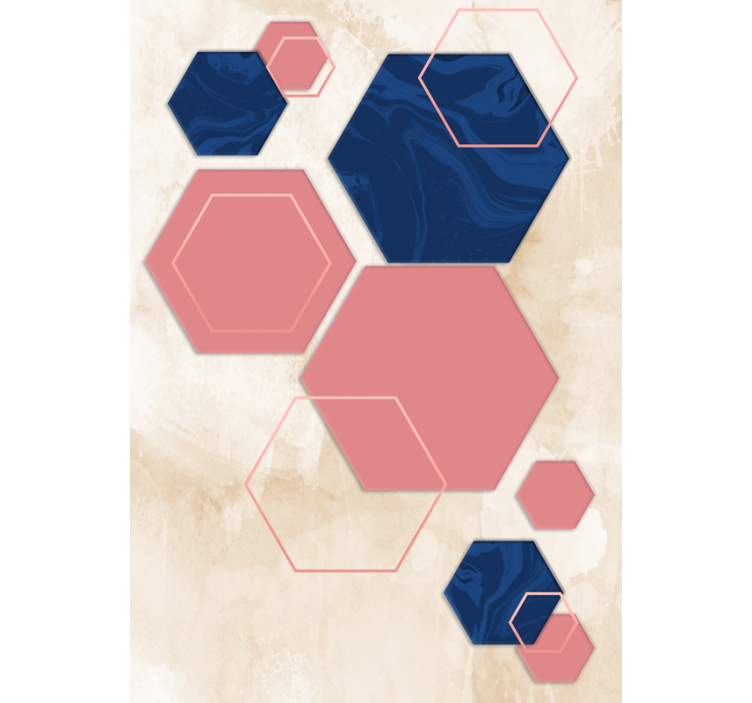 Pastel hexagons geometric art Living room blind - TenStickers