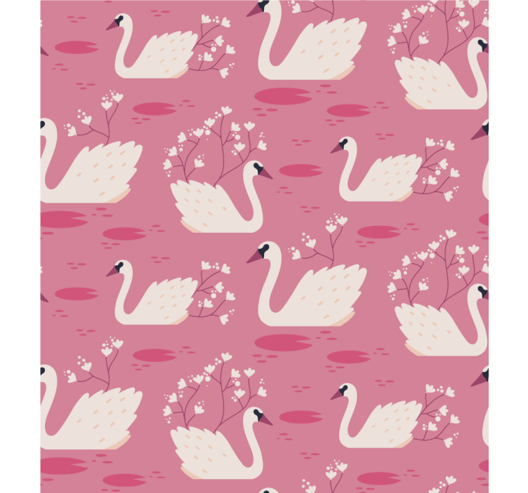 Elegant Swans and Blossoms blind flowers and plants - TenStickers