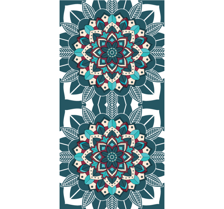 Elegant blue tiles pattern roller blind - TenStickers