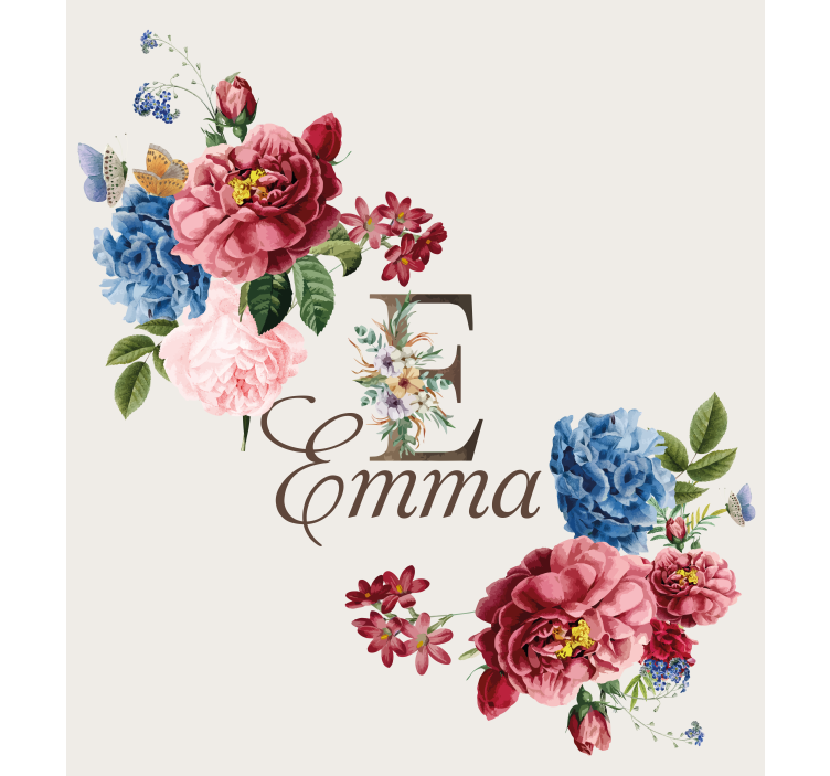 Floral initial Custom printed window shade - TenStickers
