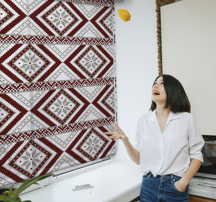 Pattern roller blind geometric fabric design - TenStickers