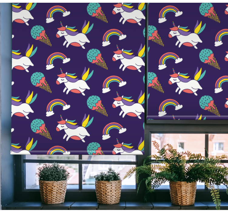 Hand drawn unicorn pattern with symbols blind - TenStickers