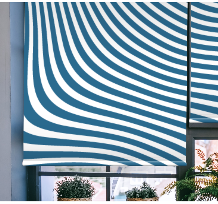 Abstract blue stripes wave Living room blind - TenStickers