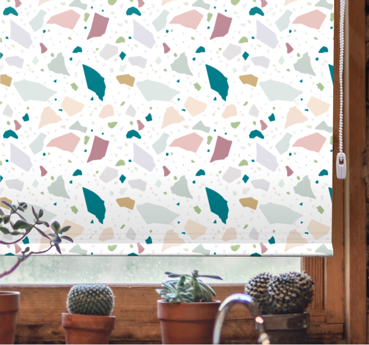 Abstract irregular terrazzo pattern roller blind - TenStickers