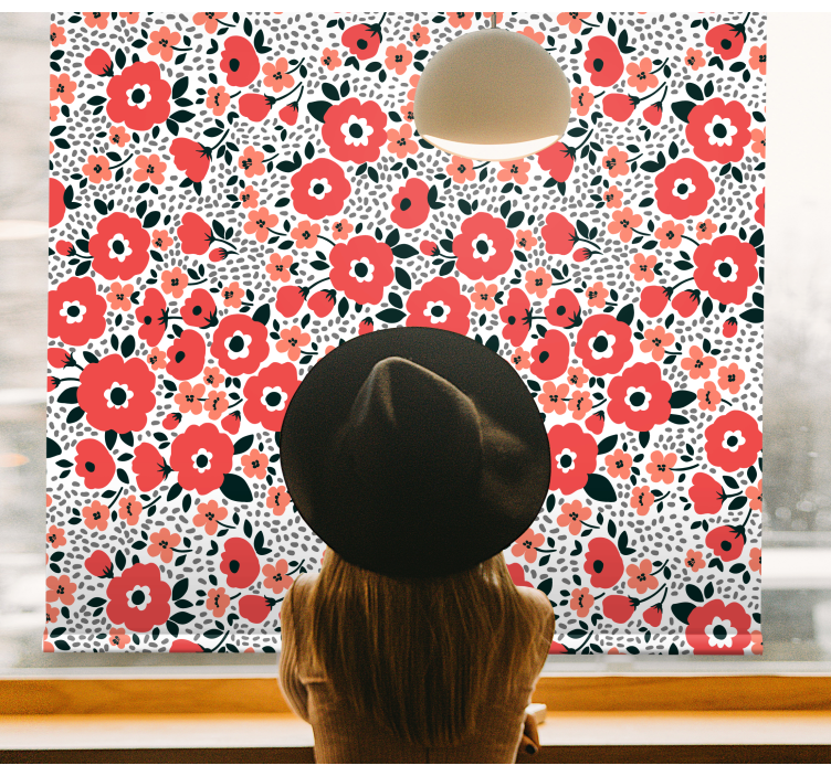Abstract red poppies pattern Flower blind - TenStickers