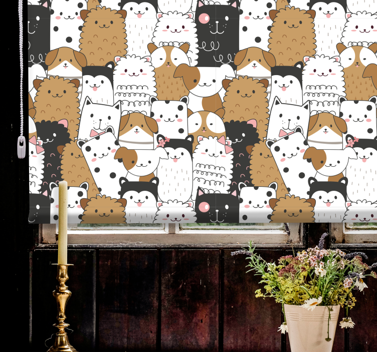 Amazing seamless cute dogs Childrens blind - TenStickers