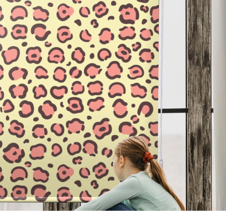 Pink and yellow leopard animals blind - TenStickers