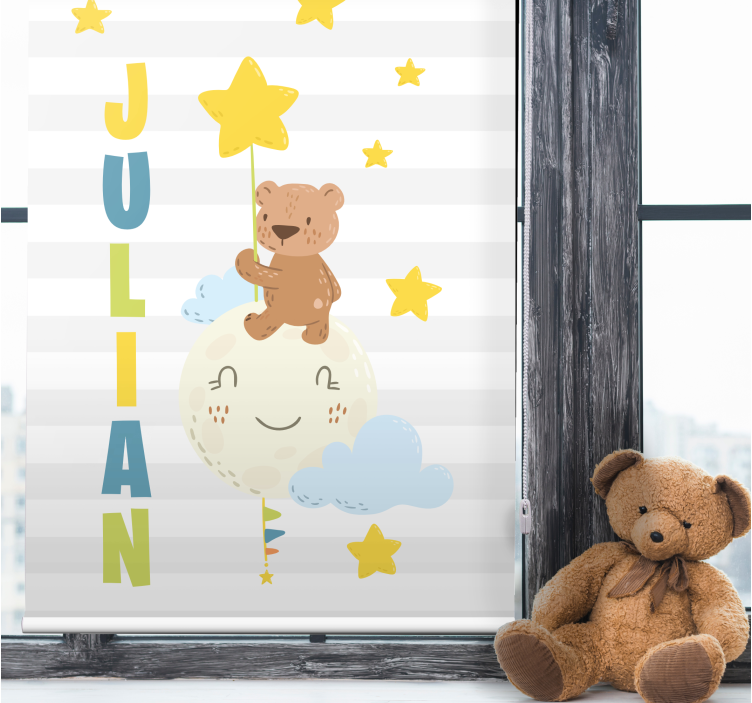 Bear holding star with name blind children - TenStickers