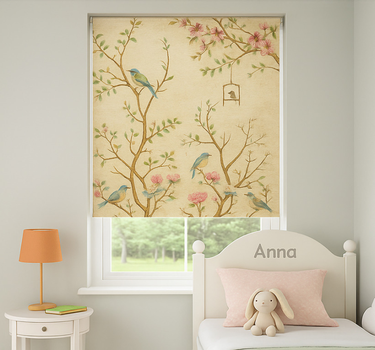 Birds blossoms branches blind children - TenStickers