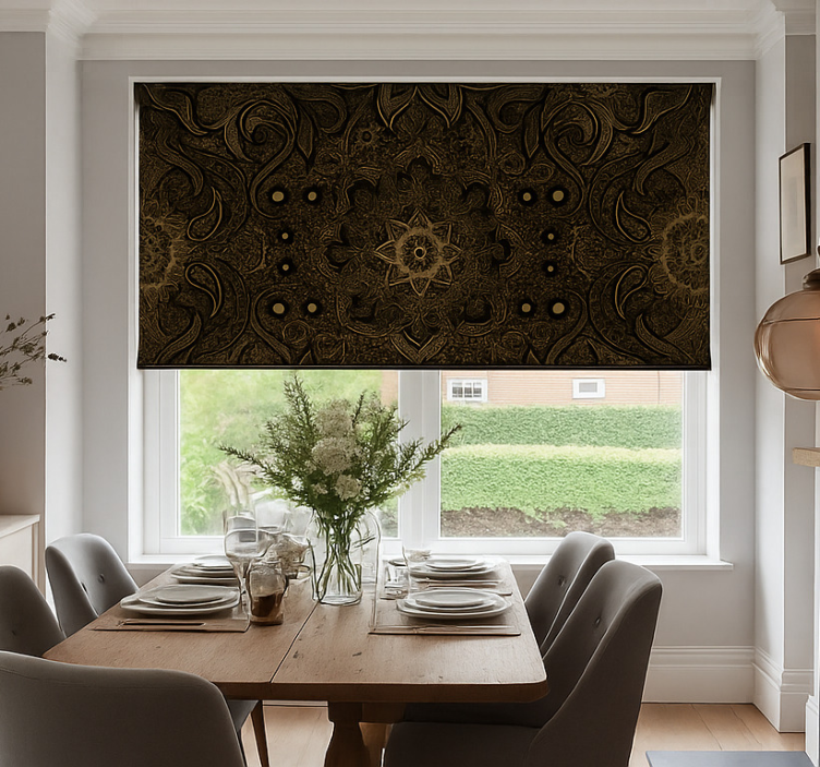 Black and gold mandala  dining room blind - TenStickers