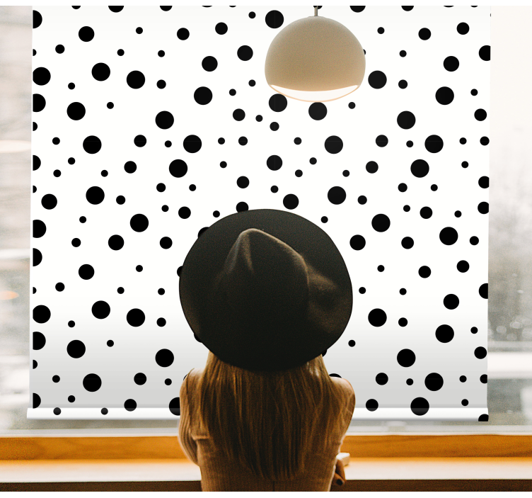 Black dots on white Modern blind - TenStickers