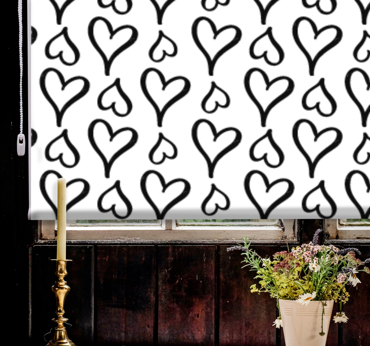 Black illustrated heart icons Romantic blind - TenStickers