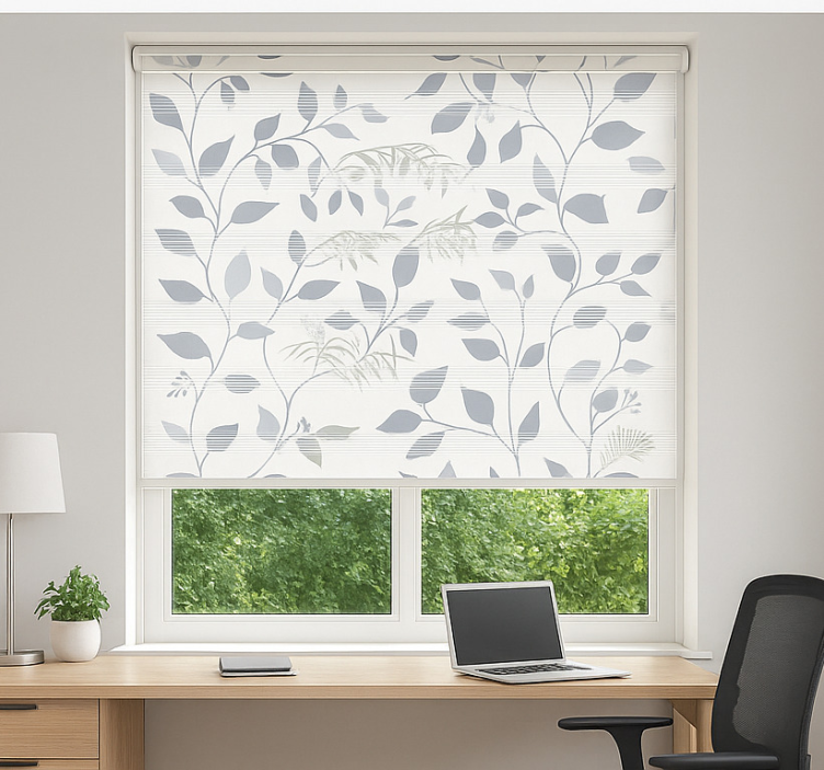 Blind office grey leaves with gaps - TenStickers