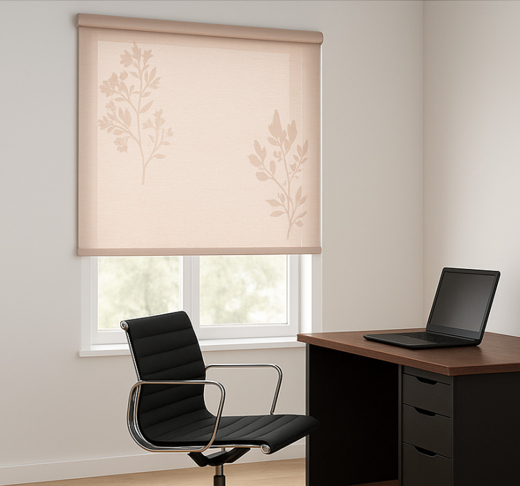 Blind office pink-beige sheer curtains - TenStickers