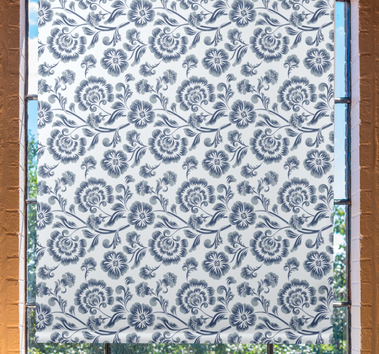 Blue ornamental Flowers and plant blind - TenStickers