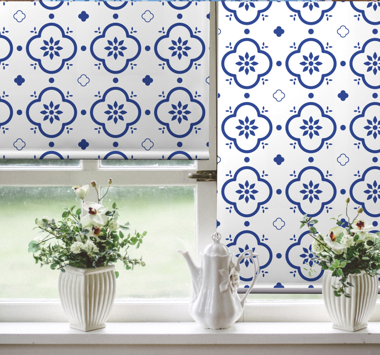 Blue tiles effect pattern blind - TenStickers