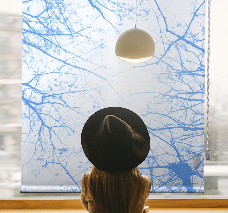Blue Tree branches roller blind - TenStickers