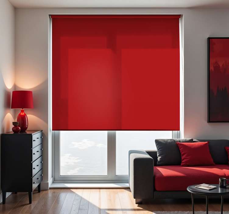 Bright red living room blind - TenStickers