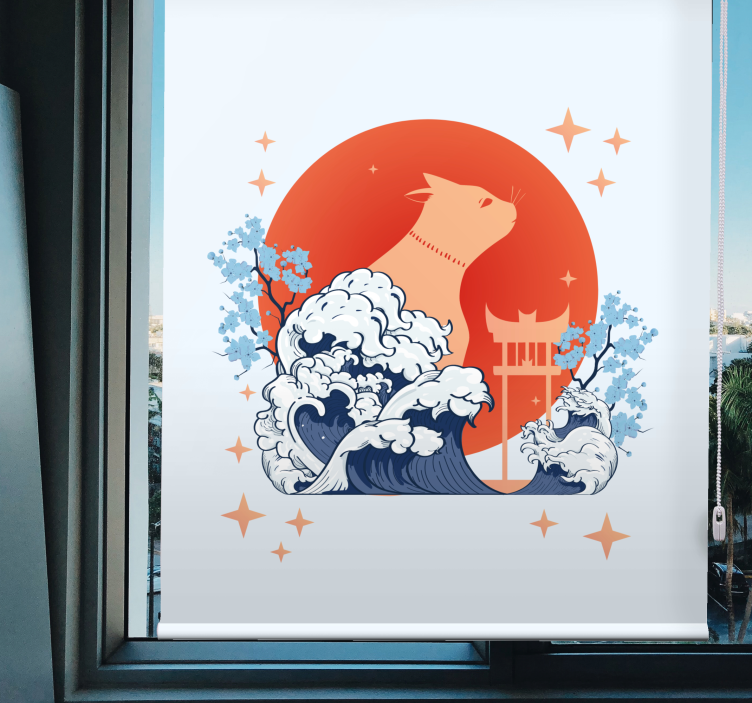 CAT WITH WAVES animals blind - TenStickers