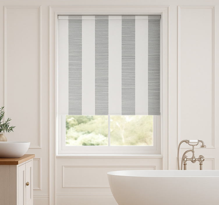 "Ceramica Righe Grigio" bathroom blind - TenStickers