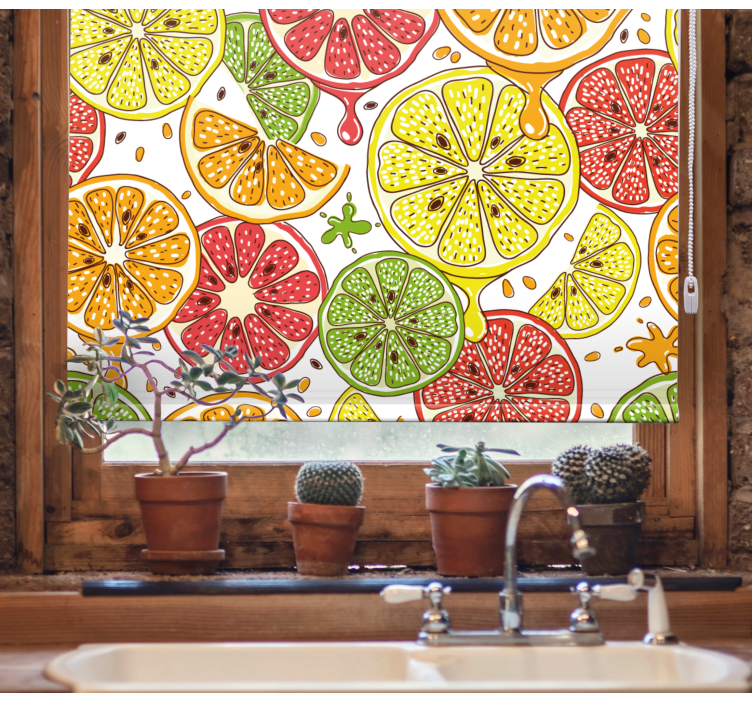Citrus slice pattern blind kitchen - TenStickers
