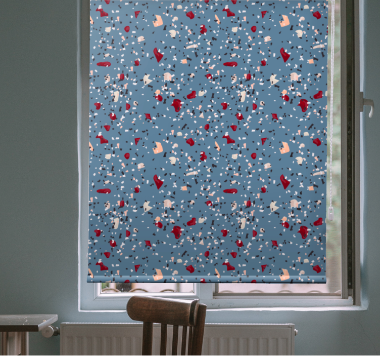 Blue geometric terrazzo pattern roller blind - TenStickers