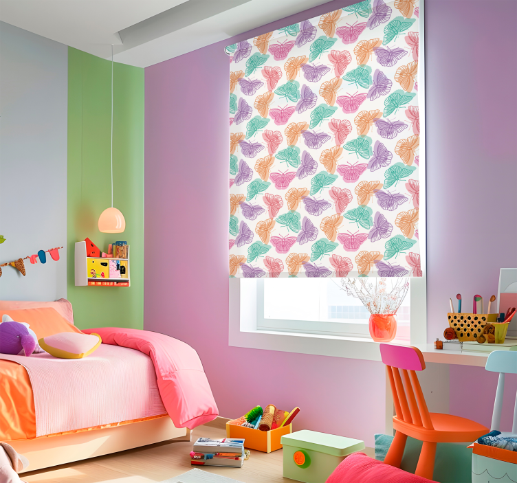 colorful silhouette Butterflies blind - TenStickers