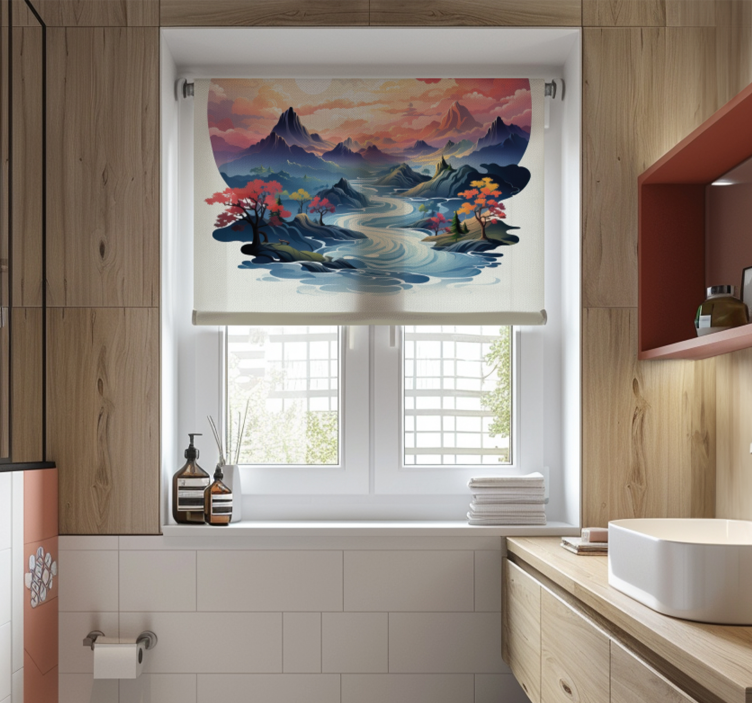 Colorful zen pattern bathroom blind - TenStickers