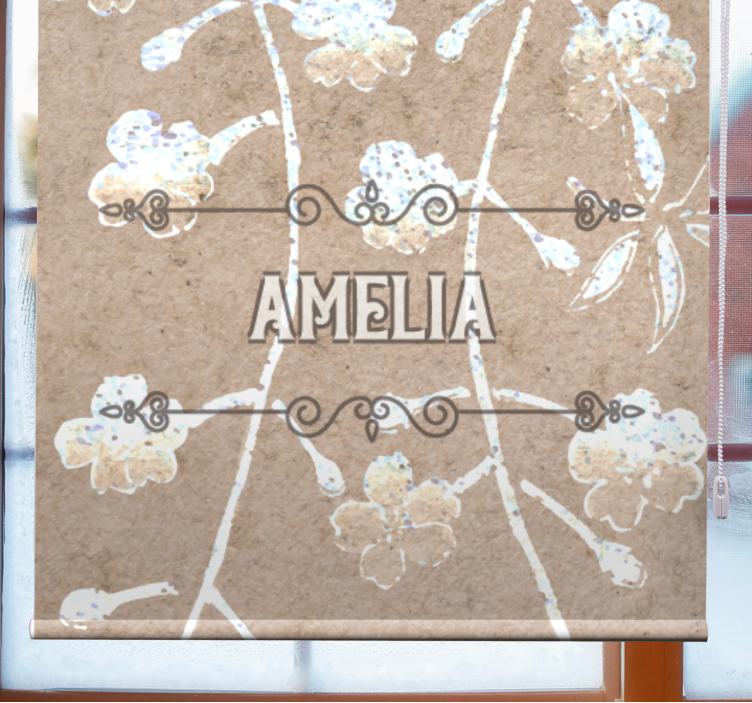 Beige floral design with name master bedroom shades - TenStickers