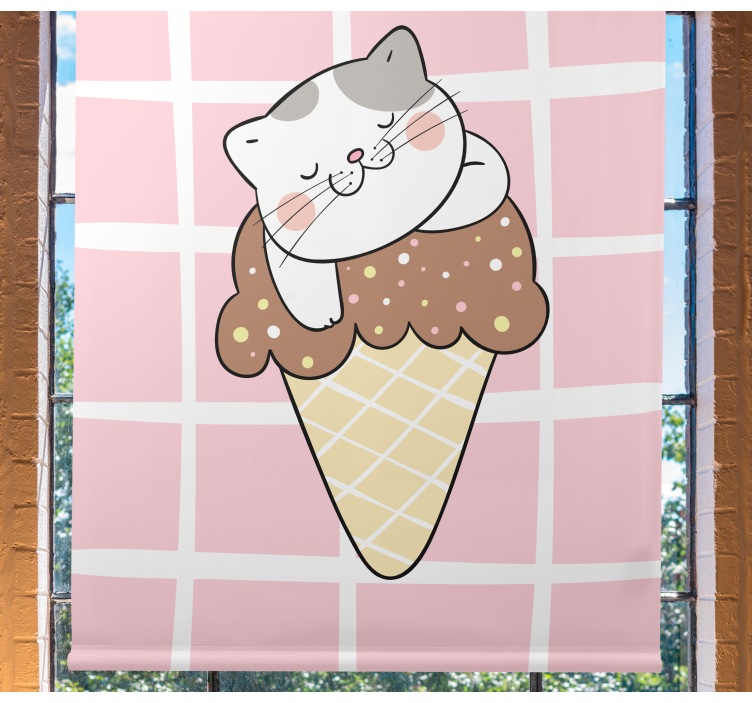 Cat in ice cream cone animals blind - TenStickers