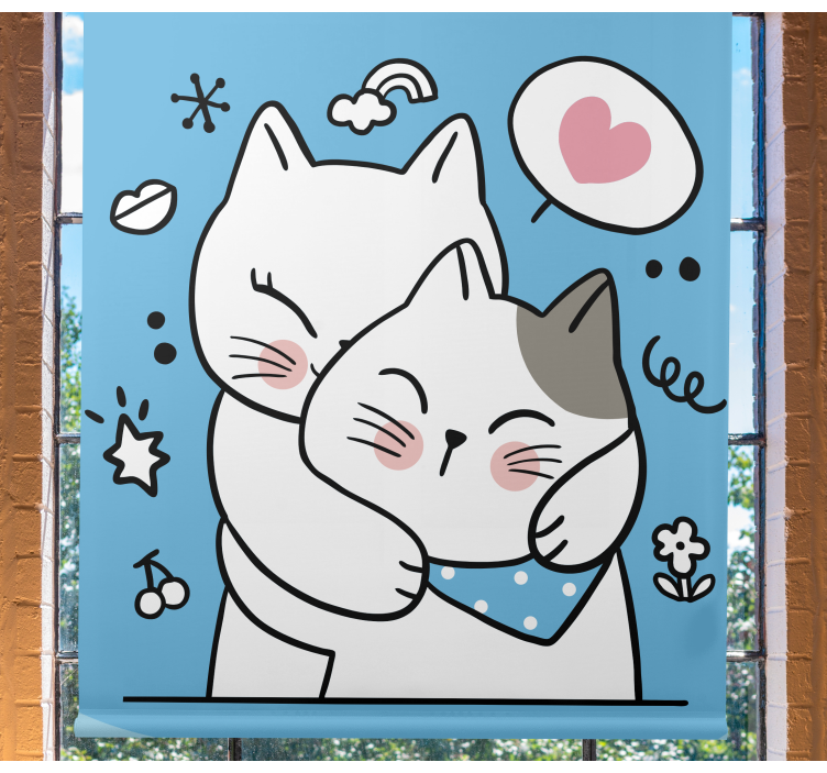 Cute Cat Embrace animals blind - TenStickers