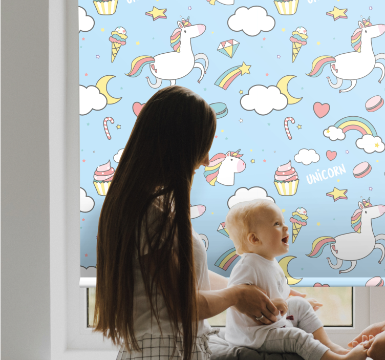 Cute unicorns and rainbows blind children - TenStickers