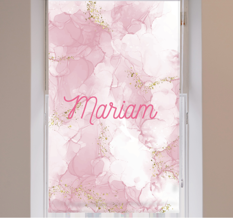 Pink marble with name elegant blind - TenStickers