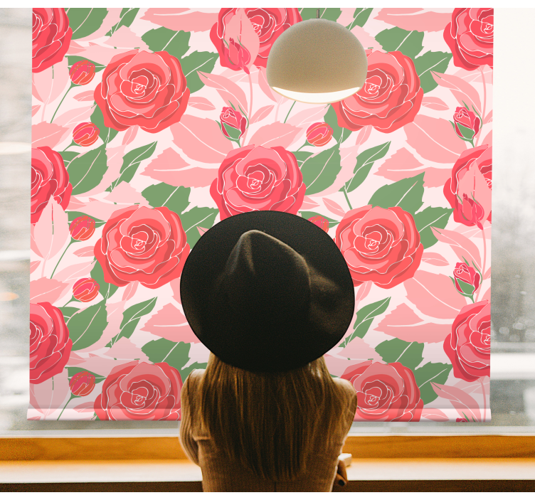 Elegant Rose Pattern blind flowers and plants - TenStickers