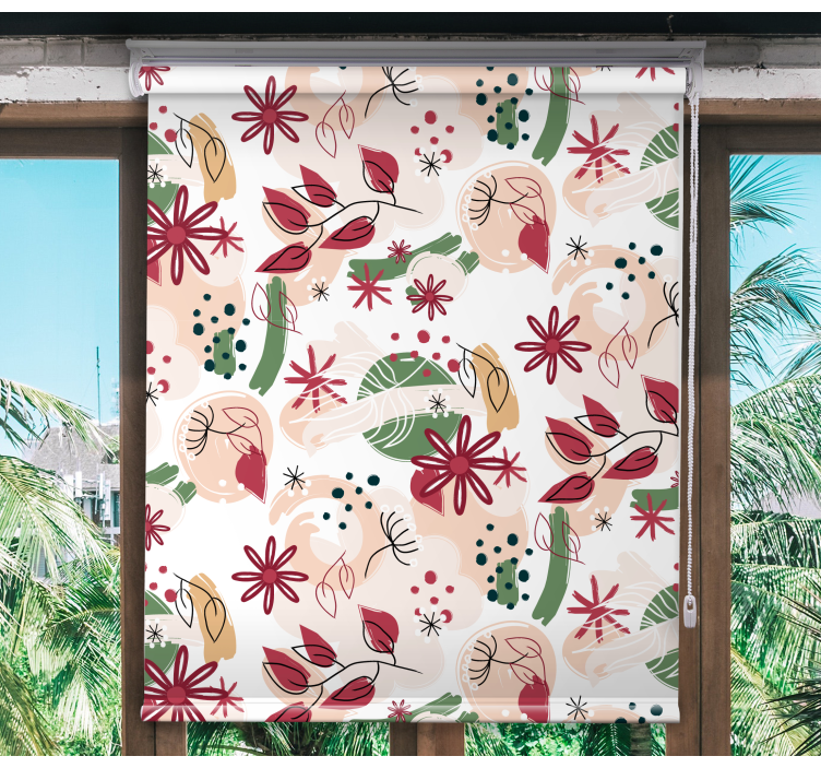 Floral Abstract Pattern blind flowers and plants - TenStickers