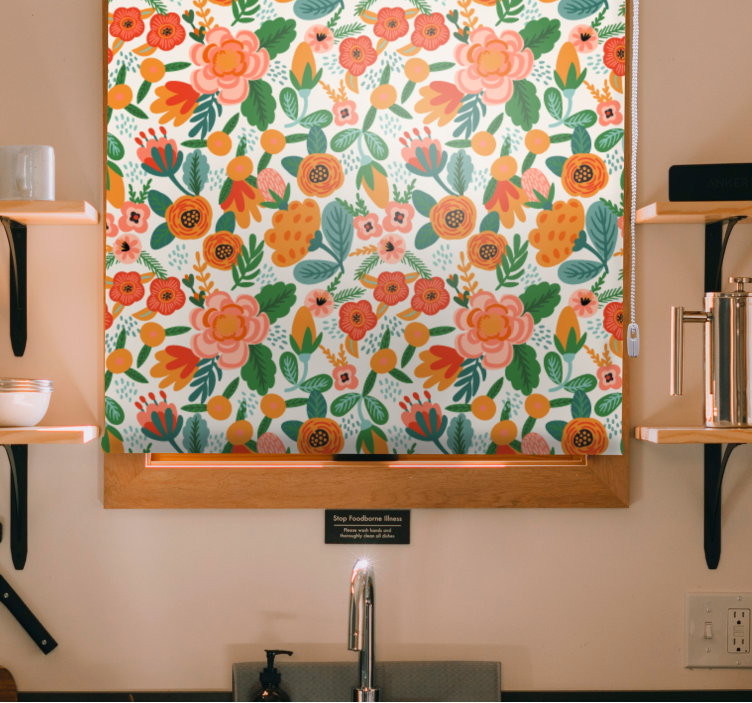 Floral Arrangement Design blind flowers and plants - TenStickers