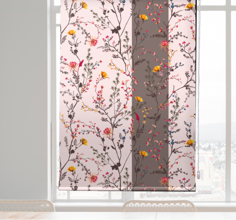 Elegant bird motif blind flowers and plants - TenStickers