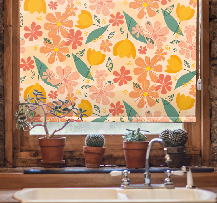 Floral Design Motif blind flowers and plants - TenStickers