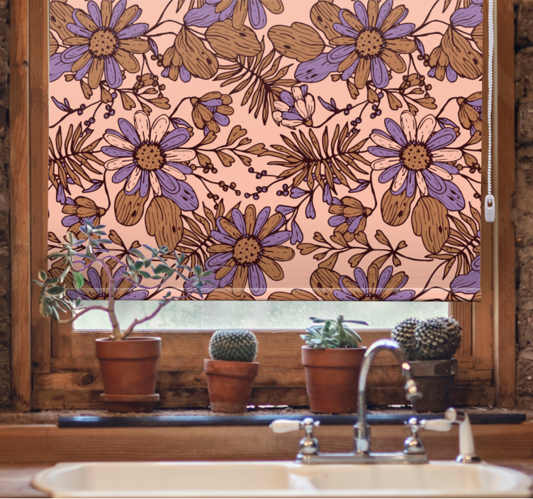 Floral Garden Pattern blind flowers and plants - TenStickers