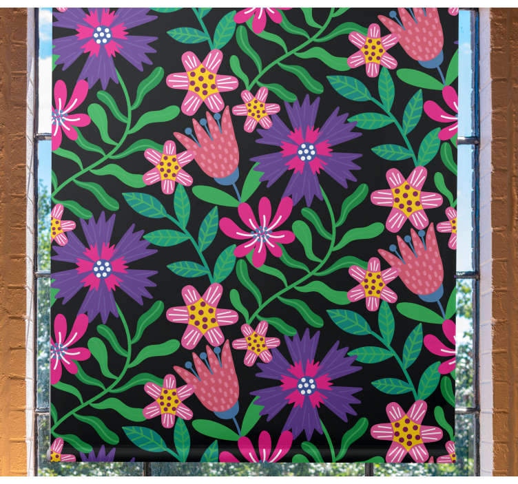 Floral Harmony Design blind flowers and plants - TenStickers
