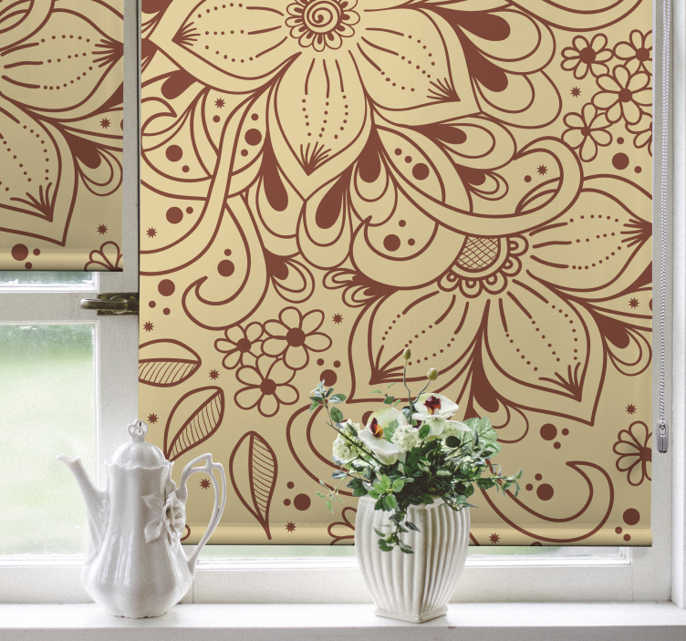 Floral Paisley Pattern rustic blind - TenStickers
